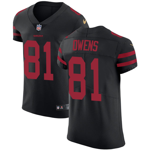 Nike 49ers #81 Terrell Owens Black Alternate Men's Stitched NFL Vapor Untouchable Elite Jersey - Click Image to Close